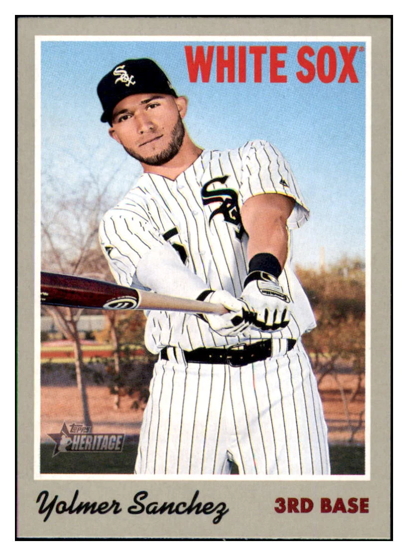 Chicago White Sox's Yolmer Sanchez 2019 Topps Heritage Card #91 TMH1B