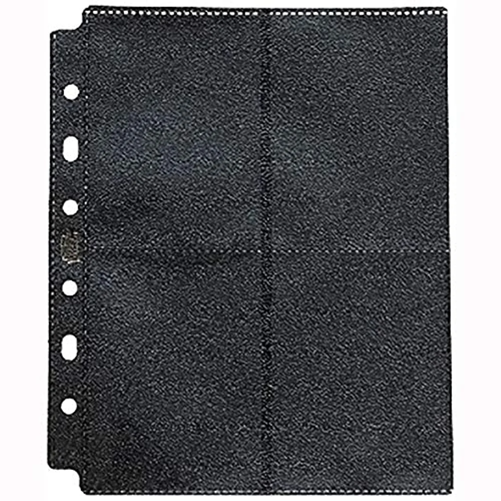 Clear 50 Pack Dragon Shield 8 Pocket Binder Pages Card Storage for 3 Ring Binder Portfolio Display
