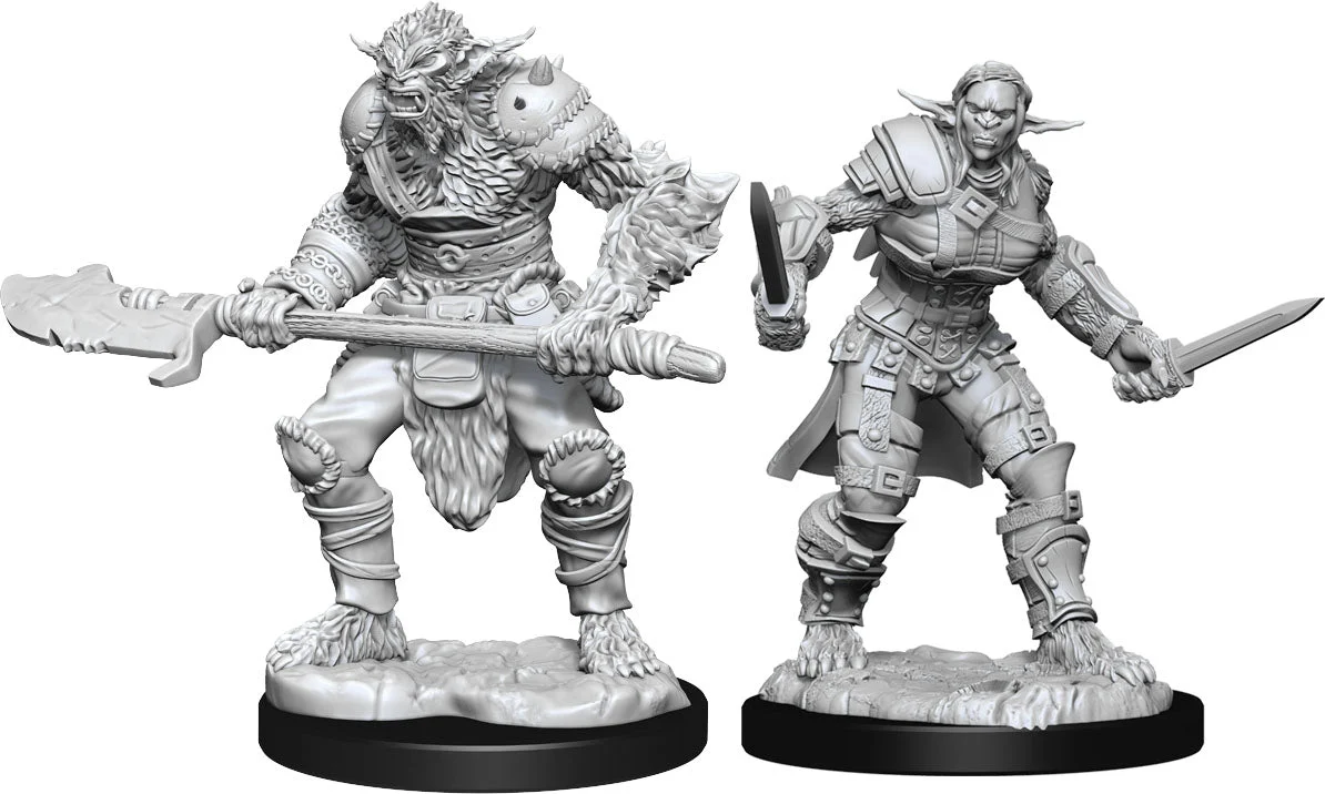 D&D Nolzur's Miniatures: Bugbear Barbarian Male & Bugbear Rogue Female
