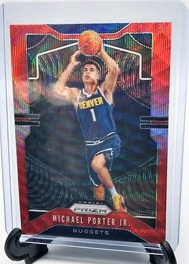 Denver Nuggets 2019-20 Panini Prizm Michael Porter Jr Red Wave Basketball Card