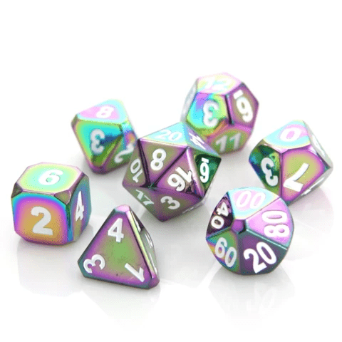 DHD 7 Piece RPG Set Forge Scorched Rainbow with White