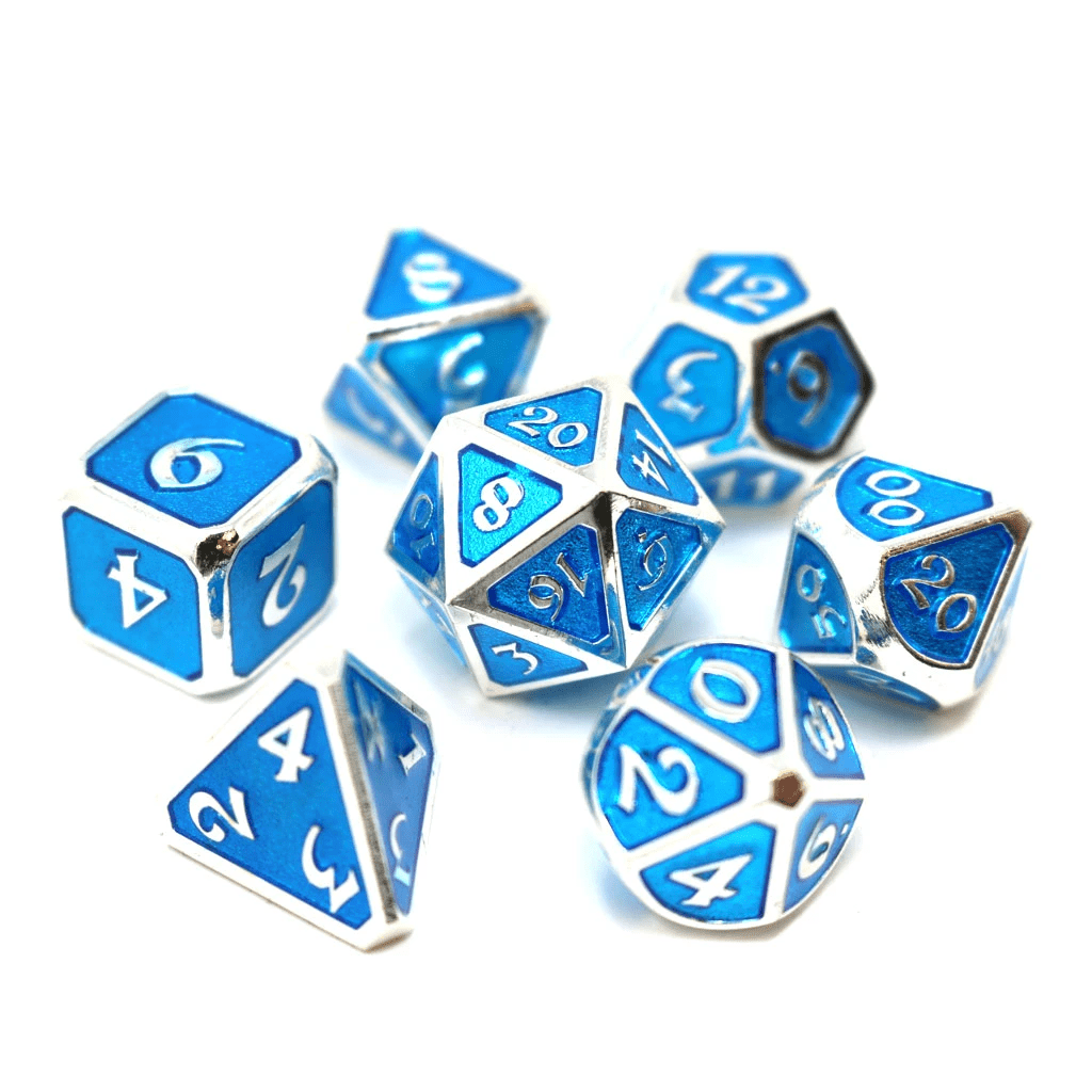 DHD 7 Piece RPG Set Mythica Platinum Aquamarine
