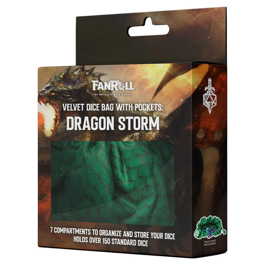 Dragon Storm Velvet Dice Bag