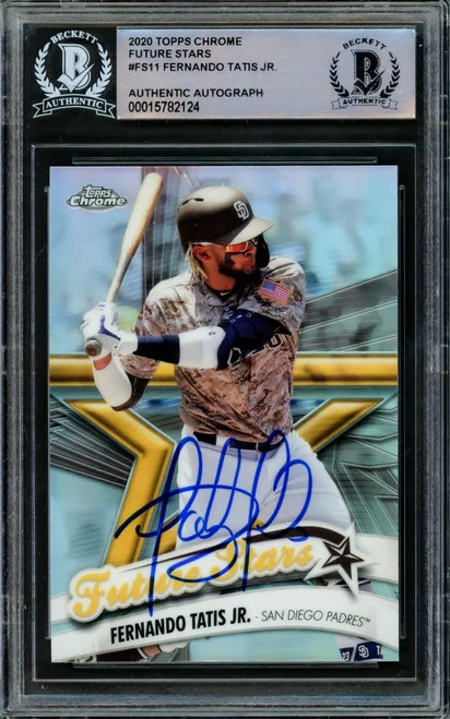 Fernando Tatis Jr. Autographed 2020 Topps Chrome Future Stars Card #FS-11 San Diego Padres Beckett BAS #15782124