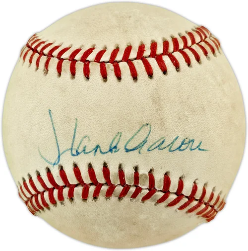 Hank Aaron Autographed Official NL Baseball Atlanta Braves Beckett BAS #AE85121