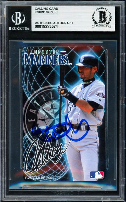Ichiro Suzuki Autographed 2001 Teleca NTT Rookie Phone Card Seattle Mariners Beckett BAS #18283574
