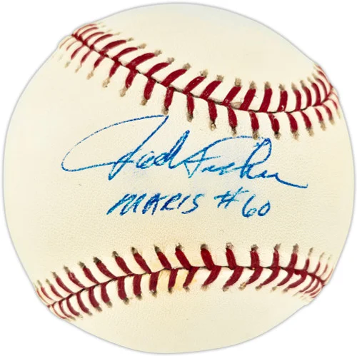 Jack Fisher Autographed Official MLB Baseball Baltimore Orioles "Maris #60" (Smudged) JSA #P98949