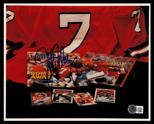 John Elway Autographed 8x10 Photo Denver Broncos Beckett BAS QR #AE31654