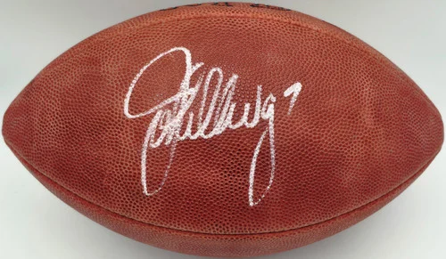 John Elway Autographed Denver Broncos Full Size Official NFL Leather Helmet Beckett BAS QR #BU86711