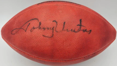 Johnny Unitas Autographed Official NFL Leather Football Baltimore Colts Beckett BAS #A75848
