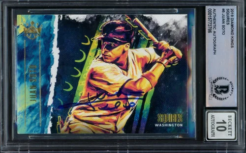 Juan Soto Autographed 2019 Panini Diamond Kings Card #S5 New York Mets Auto Grade Gem Mint 10 Beckett BAS #15773786