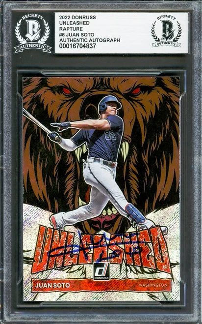 Juan Soto Autographed 2022 Donruss Unleashed Rapture Card #UL8 New York Mets Beckett BAS #16704837
