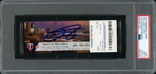 Julio Rodriguez Autographed 2022 MLB Debut Ticket Seattle Mariners PSA 9 Auto Grade Gem Mint 10 PSA/DNA #68034458