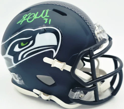 Kam Chancellor Autographed Seattle Seahawks Blue Speed Mini Helmet (Smudged) Beckett BAS Witness #4W380918