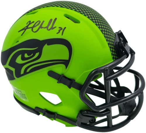 Kam Chancellor Autographed Seattle Seahawks Rave Green Speed Mini Helmet Beckett BAS Witness Stock #259857