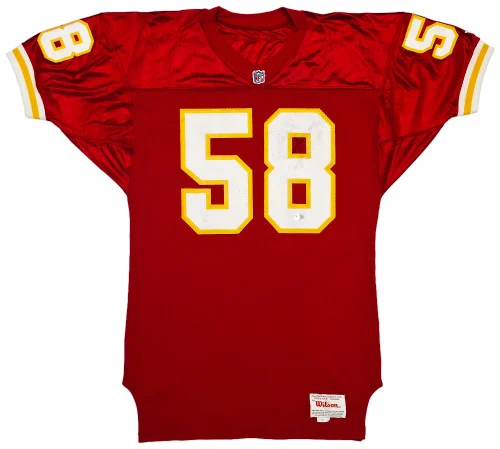 Kansas City Chiefs Derrick Thomas Autographed Red Wilson Jersey Size 44 Beckett BAS #AE85518