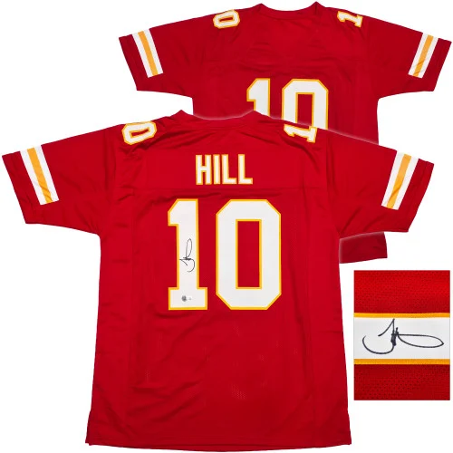 Kansas City Chiefs Tyreek Hill Autographed Red Jersey Beckett BAS Witness Stock #252403