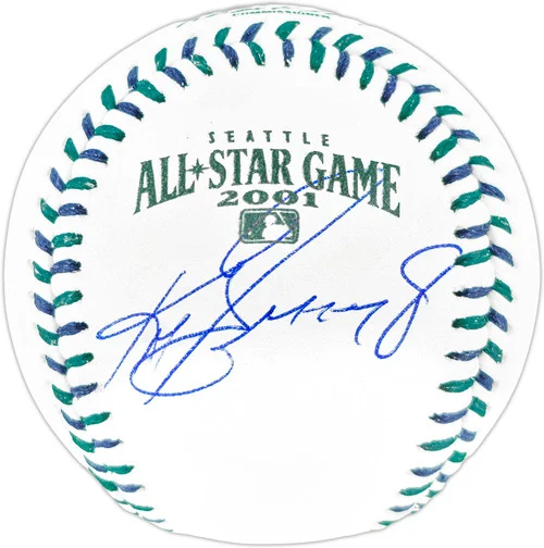 Ken Griffey Jr. Autographed Official 2001 All Star Game Logo Game Baseball Seattle Mariners Beckett BAS Witness Stock #253717