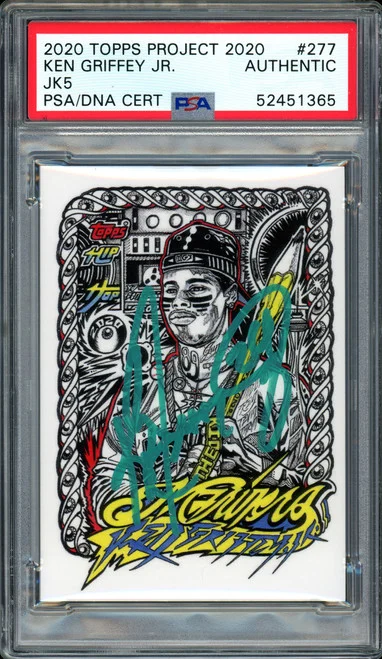 Ken Griffey Jr. Autographed Topps Project 2020 JK5 Card #277 Seattle Mariners "24" #1/1 PSA/DNA #52451365