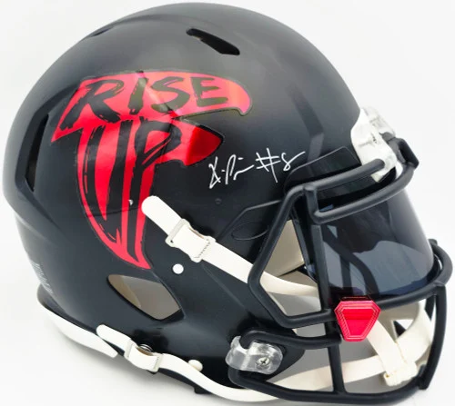Kyle Pitts Autographed Atlanta Falcons Matte Black Full Size Speed Authentic Helmet Beckett BAS Witness #WL43881