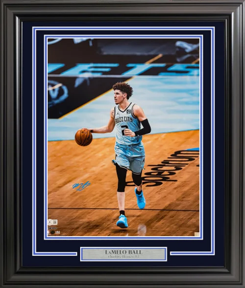LaMelo Ball Autographed Framed 16x20 Photo New Orleans Pelicans Beckett BAS Stock #210964