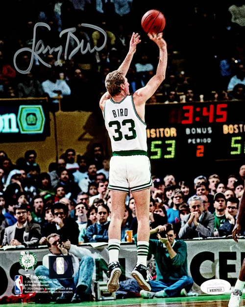 Larry Bird Autographed 8x10 Photo Boston Celtics JSA Stock #230033