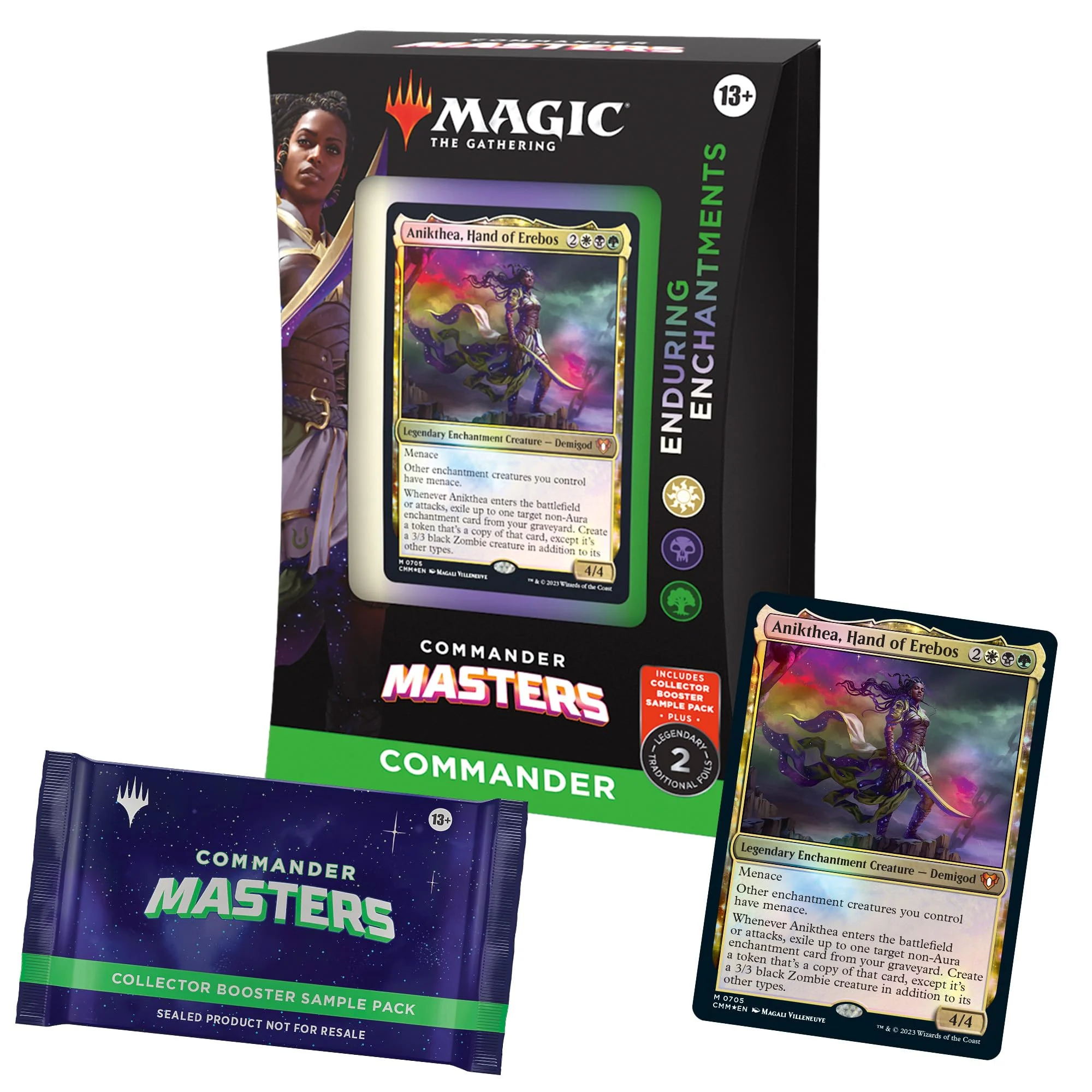 Magic The Gathering Commander Masters Commander Deck - Enduring Enchantments (100-Card Deck, 2-Card Collector Booster Sample Pack + Accessories)…
