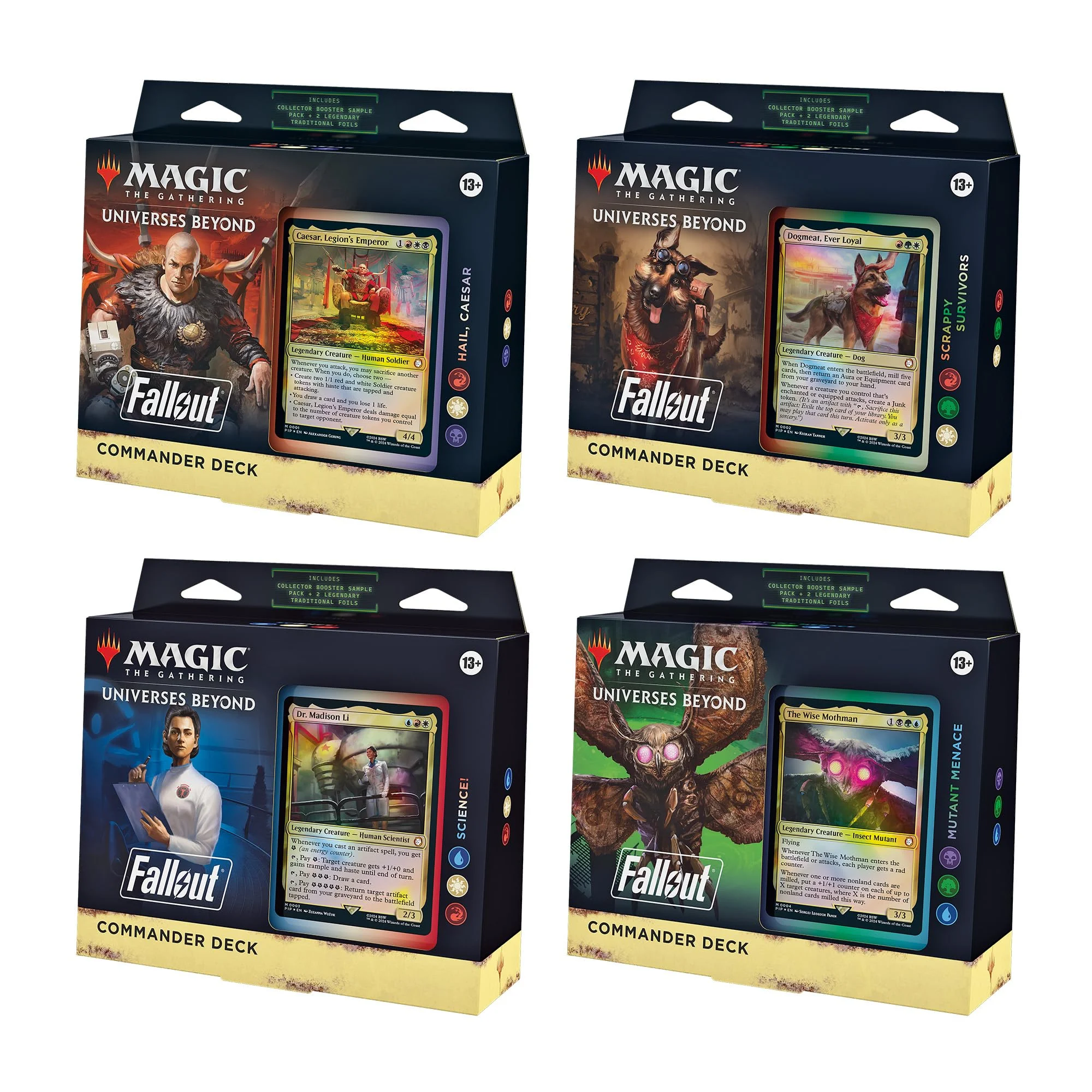 Magic: The Gathering Fallout Commander Deck Bundle – Includes All 4 Decks (1 Hail Caesar, 1 Scrappy Survivors, 1 Science!, and 1 Mutant Menace)…