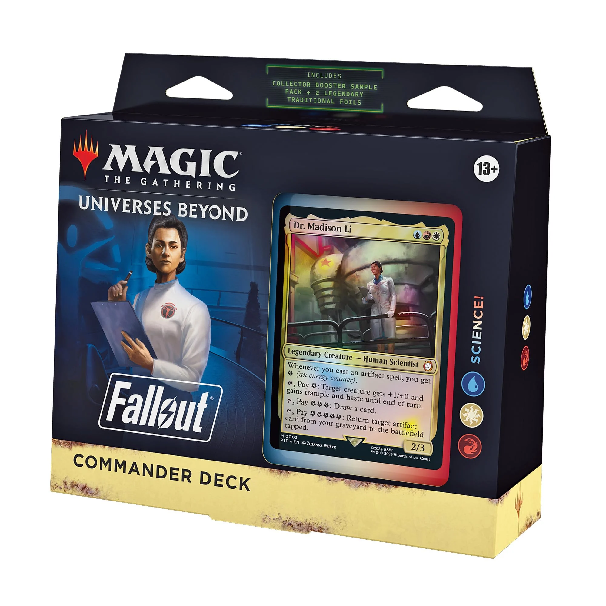 Magic: The Gathering Fallout Commander Deck - Science! (100-Card Deck, 2-Card Collector Booster Sample Pack + Accessories)…