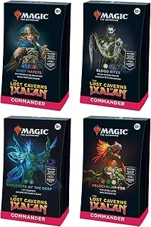 Magic: The Gathering The Lost Caverns of Ixalan Commander Deck Bundle – Includes All 4 Decks (Ahoy Mateys, Blood Rites, Explorers of The Deep, Veloci-ramp-tor)