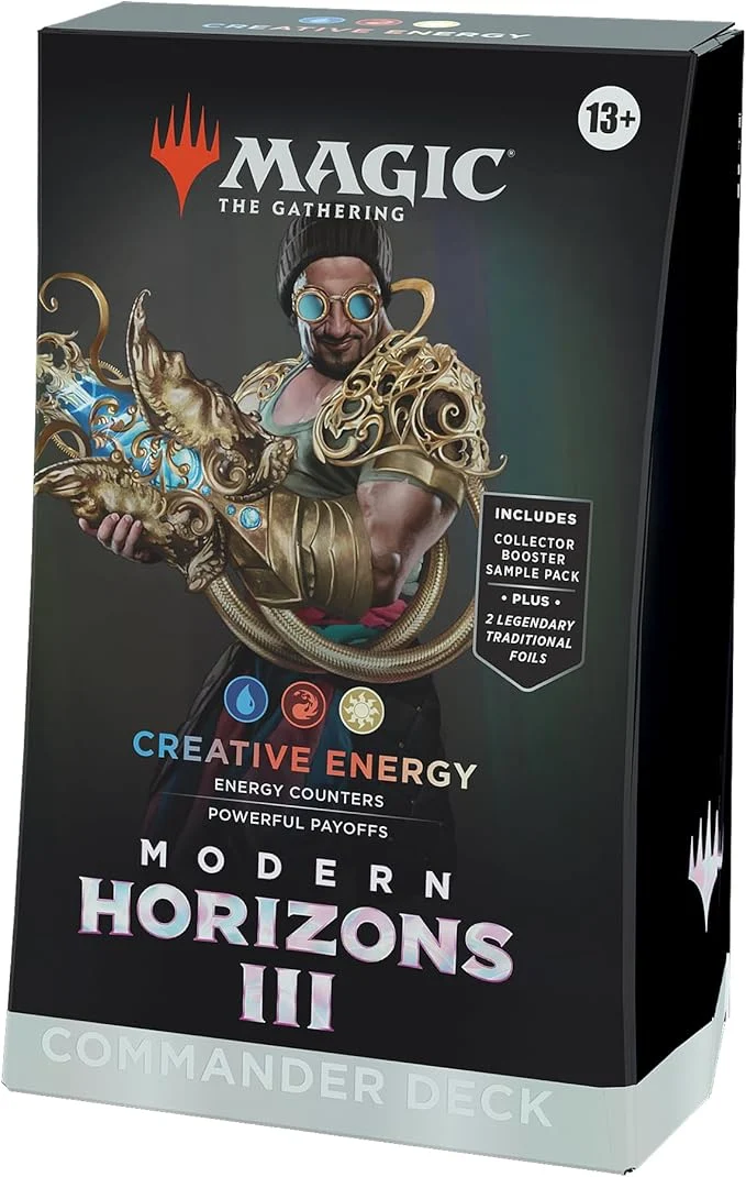 Magic: The Gathering Modern Horizons 3 Commander Deck - Creative Energy (100-Card Deck, 2-Card Collector Booster Sample Pack + Accessories)