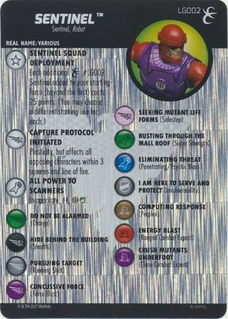 Marvel Heroclix X-Men Rise and Fall Sentinel #LG002 Legacy Card