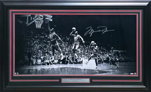 Michael Jordan Autographed Framed 18x36 'We Have Lift Off' Photo Chicago Bulls #112/123 UDA Holo #BAM142310