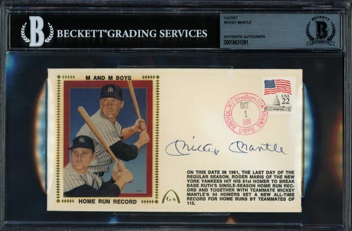 Mickey Mantle Autographed 1986 First Day Cover New York Yankees Beckett BAS #18631091
