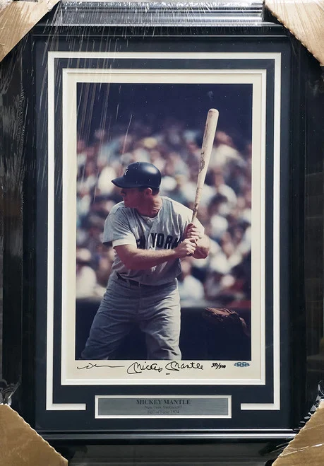 Mickey Mantle Autographed Framed 12x20 Neil Leifer Photo New York Yankees #371/500 UDA Holo #AAE15989