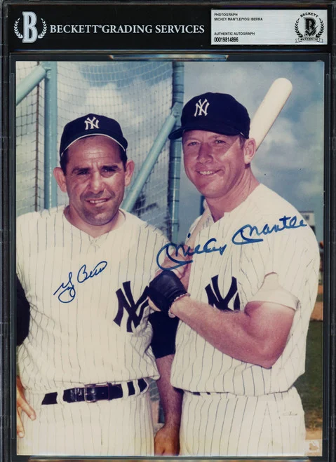 Mickey Mantle & Yogi Berra Autographed 8x10 Photo New York Yankees Beckett BAS #19814896