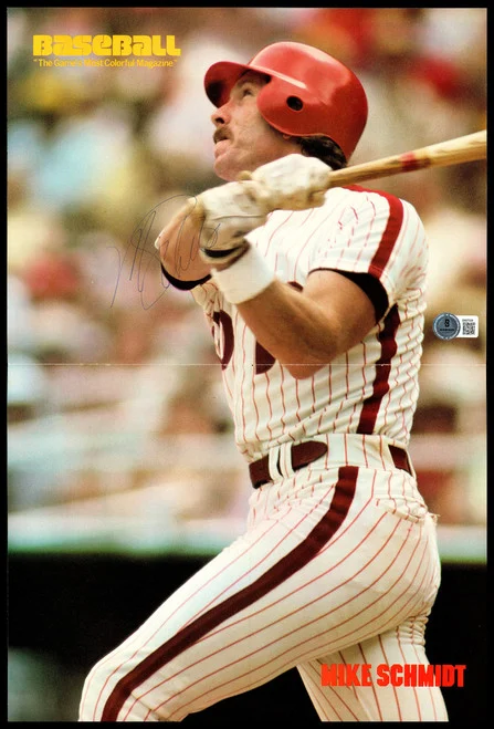 Mike Schmidt Autographed 11x17 Poster Philadelphia Phillies Beckett BAS QR #BM37339