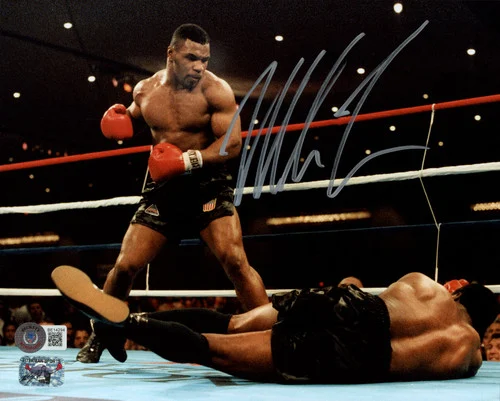 Mike Tyson Autographed 8x10 Photo Standing Over Beckett BAS Stock #202434