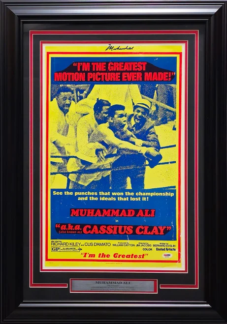 Muhammad Ali Autographed Framed 14x22 Poster (Creases) PSA/DNA #AA01862