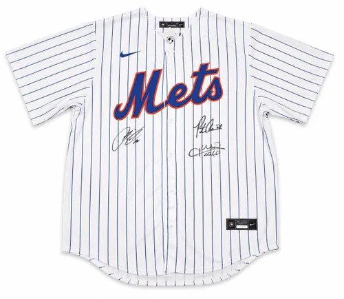 New York Mets Juan Soto, Francisco Lindor & Pete Alonso Autographed White Nike Jersey Size L Fanatics & MLB Holo Stock #263022