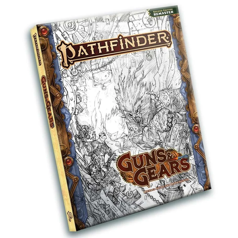 Pathfinder 2nd Ed Guns and Gears Remastered Sketch Cover