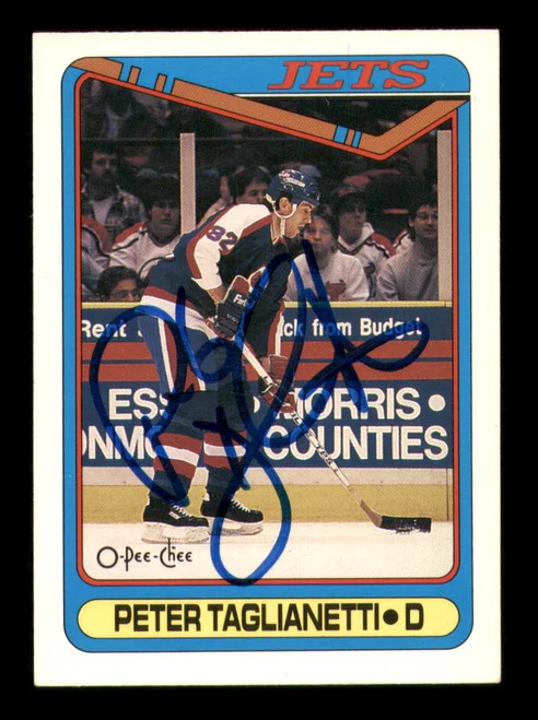 Peter Taglianetti Autographed 1990-91 O Pee Chee Card #435 Winnipeg Jets SKU #248169