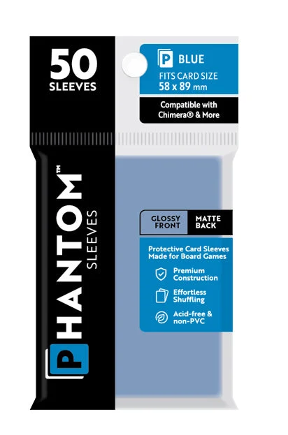 Phantom Sleeves: "Blue Size" (58mm x 89mm) - Gloss/Matte (50) (Compatible with: Chimera and More)