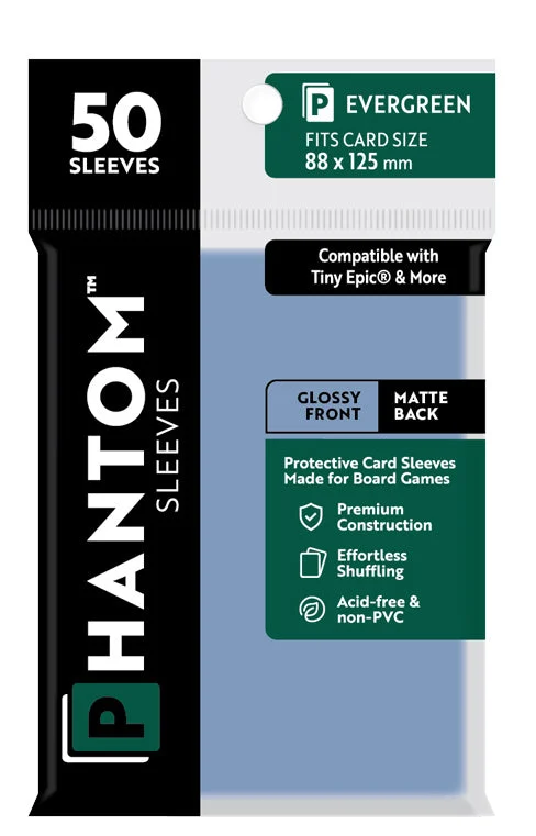 Phantom Sleeves: "Evergreen Size" (88mm x 125mm) - Gloss/Matte (50) (Compatible with: Tiny Epic and More)