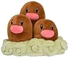Pokemon Center: Sitting Cuties: Dugtrio Plush # 51 -Generation 1 - 6 In