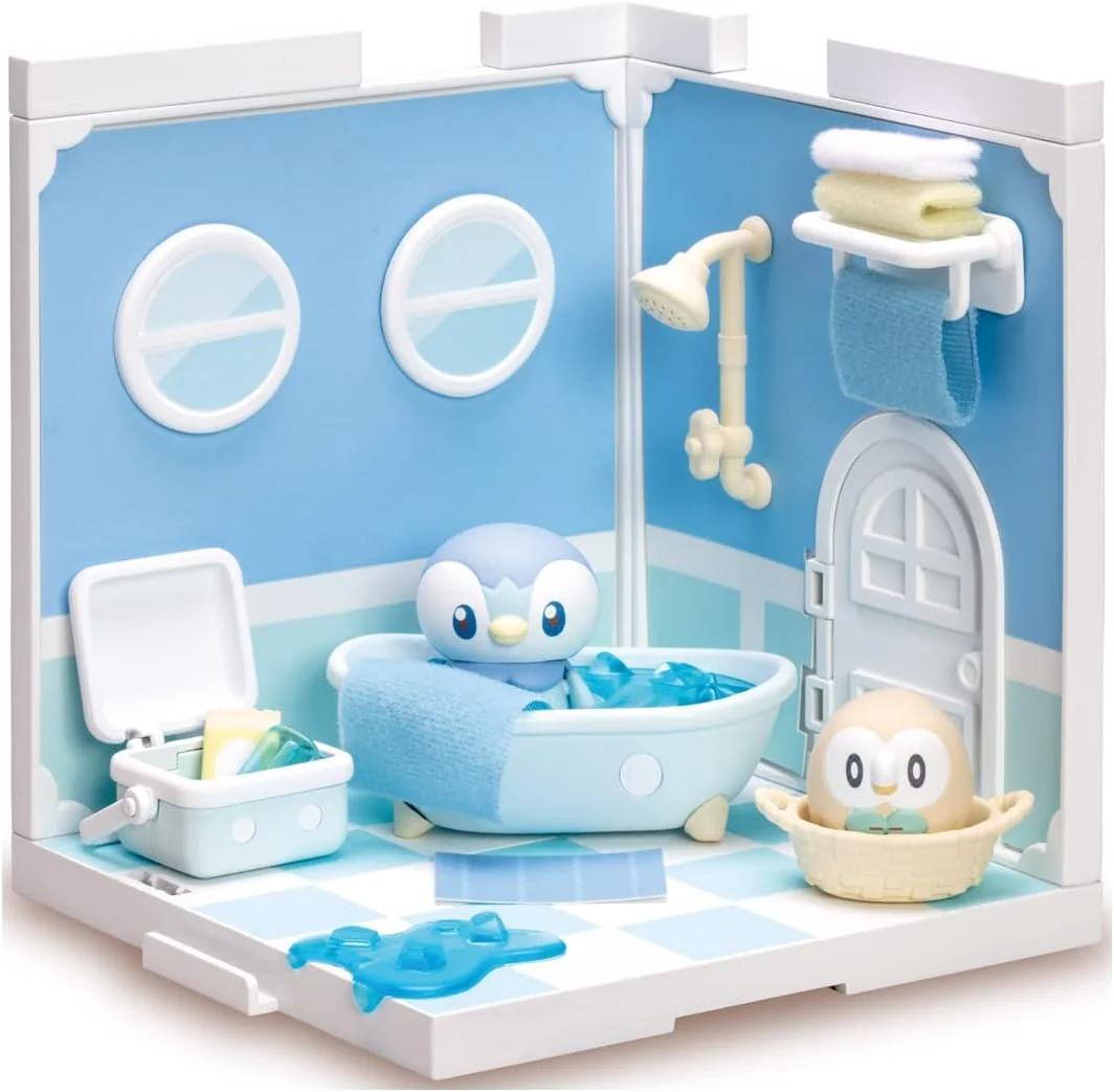 Pokemon Pocket Peace House Bathroom Piplup & Rowlet
