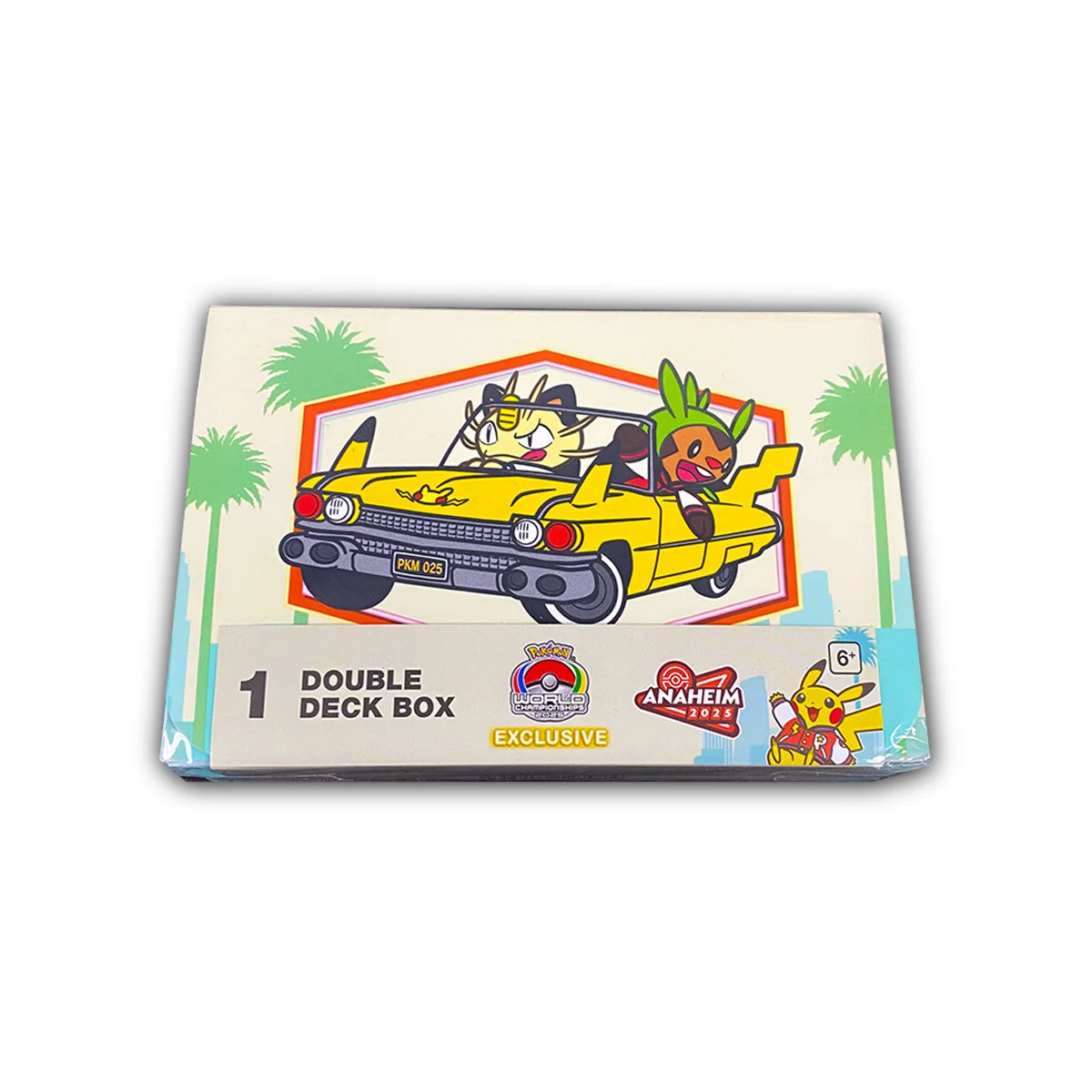 Pokemon TCG 2025 Pokemon World Championships Pikachu Double Deck Box - Holds up to 60 Cards