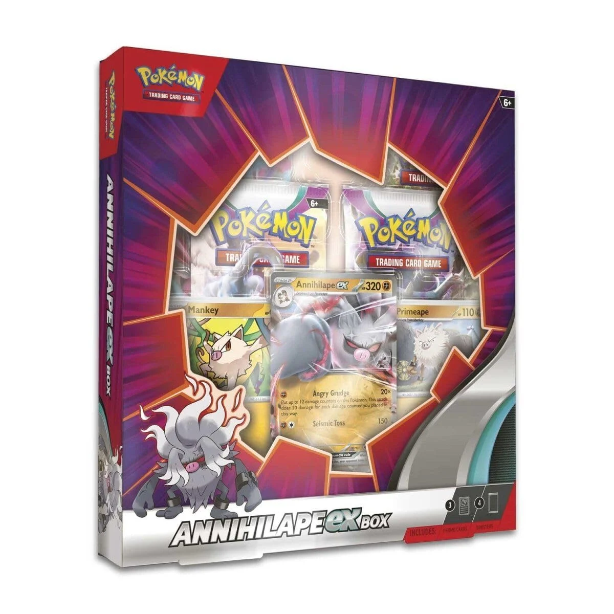 Pokemon TCG Annihilape EX Box - 4 Packs, Promos