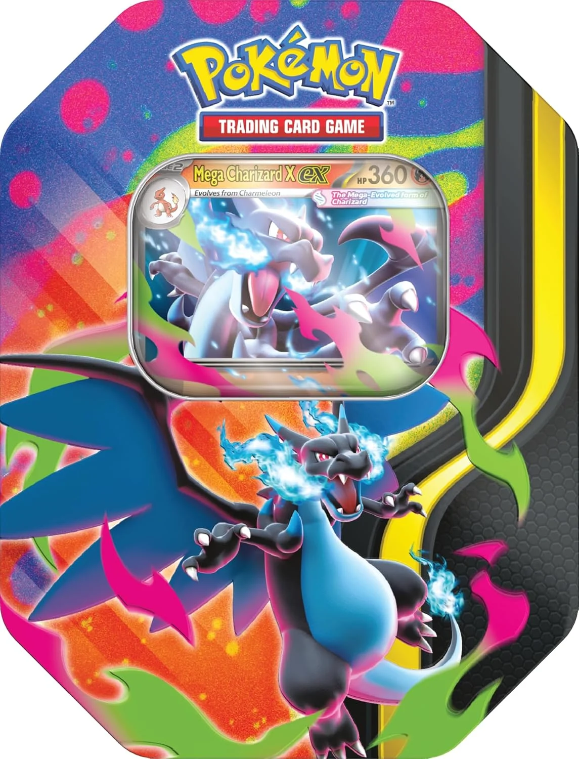 Pokemon TCG: Mega Charizard X Tin - 4 Packs, Promo Card