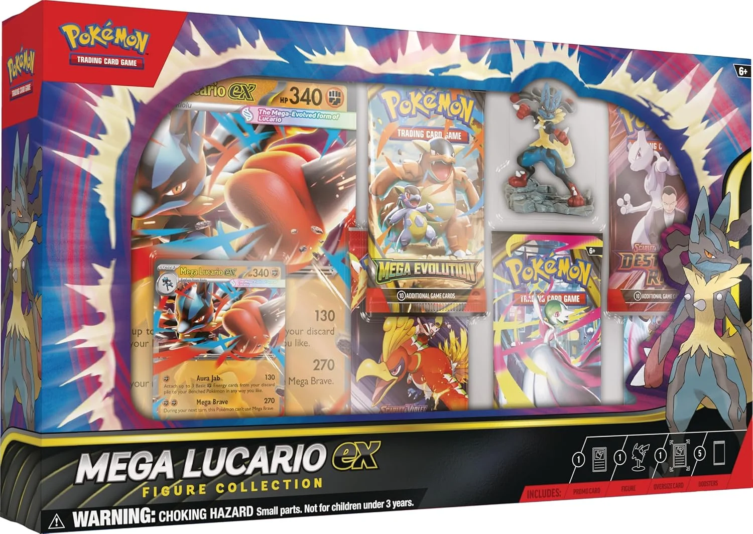 Pokemon TCG: Mega Lucario ex Figure Collection - 5 Packs
